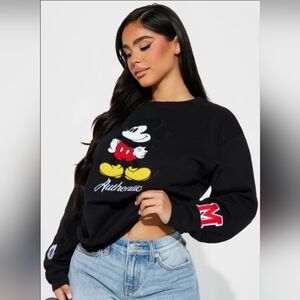 Disney Black Crewneck Sweater with Mickey Design
